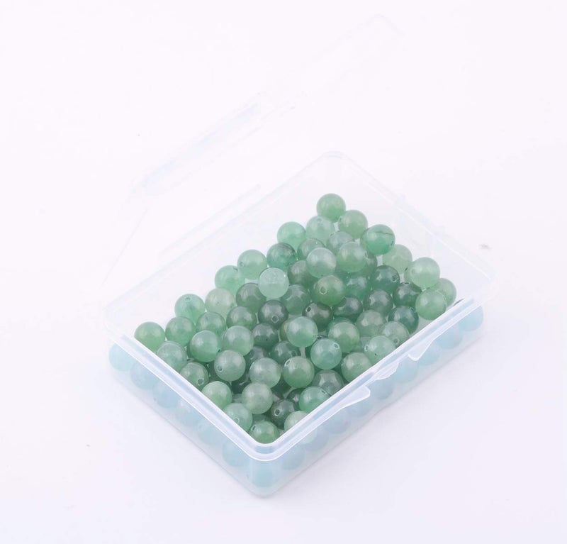 Cmidy Natural Stone Beads 100pcs 8mm Green Aventurine Round Genuine Real Stone Beading Loose Gemstone DIY Charm Smooth Beads for Bracelet Necklace Earrings Jewelry Making (Green Aventurine, 8mm) - Image 2